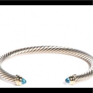 DAVID YURMAN Sterling Silver 14k Gold Blue Topaz